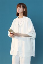 TZ62627/P55弹力短袖衬衣套装男女夏款中性风衬衫短裤两件套控88，男装休闲套装，电商A141