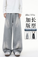 190加长版高个子休闲裤男春秋宽松慵懒115cm水洗做旧卫裤KZ078P60，男装休闲裤，电商B312