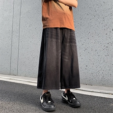 夏季新款宽松百搭休闲七分裤男美式高街vibe牛仔裤现货K7970-P40，男装牛仔裤，星座512-3