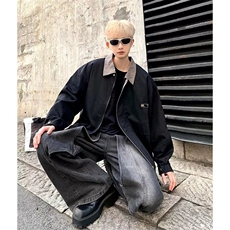 复古拼接翻领夹克男新款潮酷工装哈灵顿外套男女同款AWT185-P64，男装夹克，星座208-5