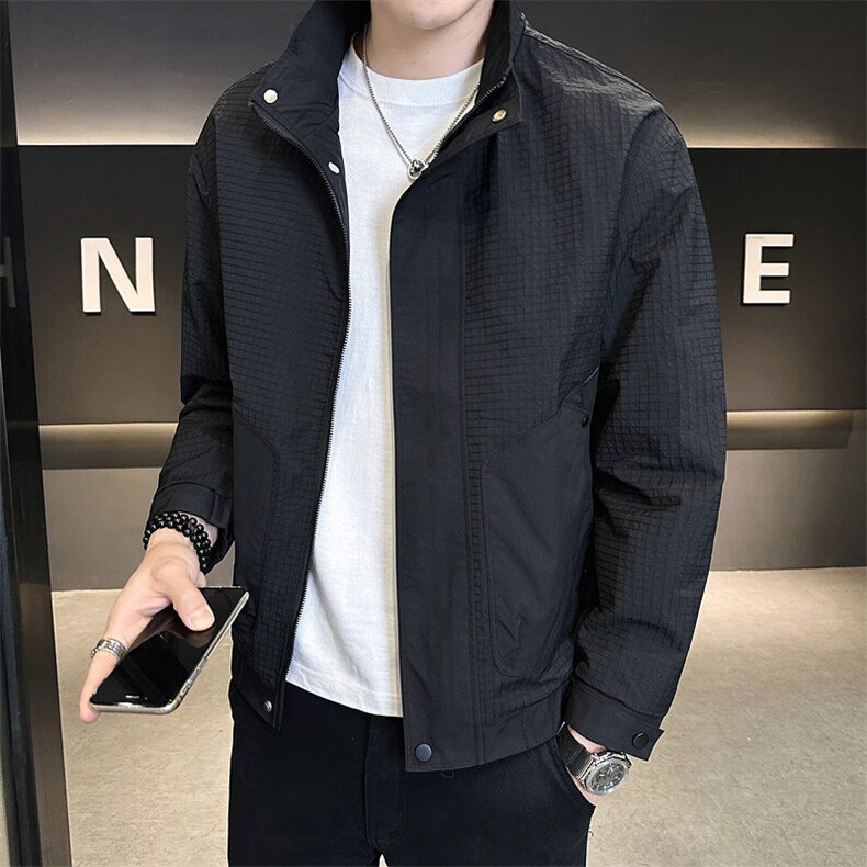 1803P1052028春装男士立领暗格子外套,男装夹克,星座414（原B263）