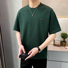 直播店主风夏百搭爱心刺绣T恤短袖社会小伙A236-23367-P50控70，男装T恤，电商A236