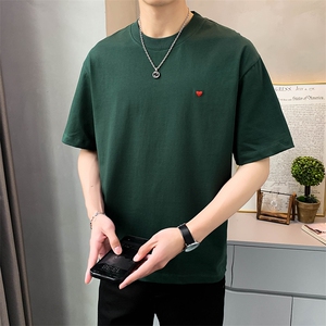 直播店主风夏百搭爱心刺绣T恤短袖社会小伙A236-23367-P50 控70图片