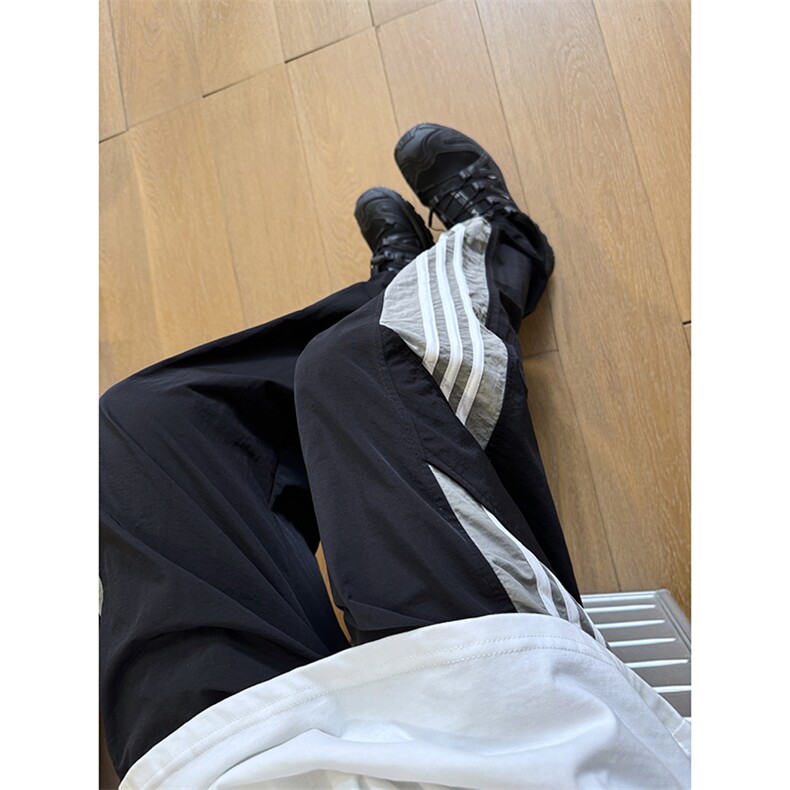 图案已做版权 美式伞兵裤男宽松薄款休闲条纹工装裤K655-P50 控68图片