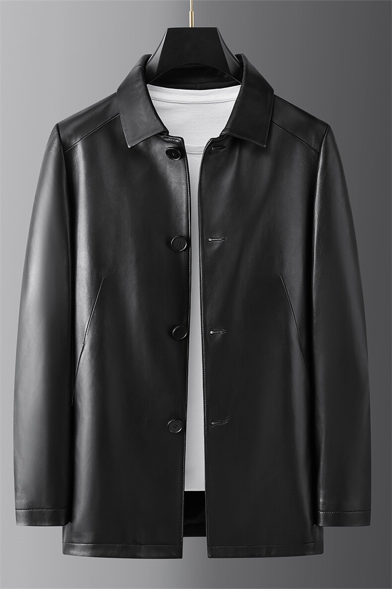 D-BST88199A海宁2023春季新款男式翻领绵羊皮皮衣男P850，男装皮衣，电商B360