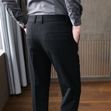 C1450秋冬新款男小西裤长裤修身休闲裤英伦-菊花图案-浅灰，男装西裤，电商A211