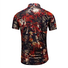 2021花衬衫大码衬衣沙滩涤棉衫弹力短袖9898P40M-7XL3D图，男装T恤，星座1106