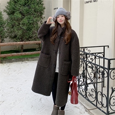档口2025冬季新款韩系毛毛长外套7853-P265-K398，女装棉衣/棉服，2C057