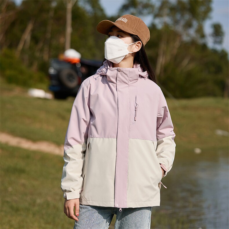 FL88821-66086春秋男女防风防水三合一冲锋衣户外连帽休闲夹克,男装夹克,电商B360