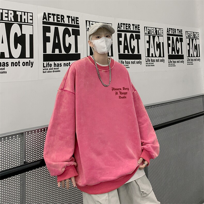 美式潮牌重磅水洗做旧圆领卫衣力推大码男BK5531-P58加绒P66,男装卫衣,星座517A