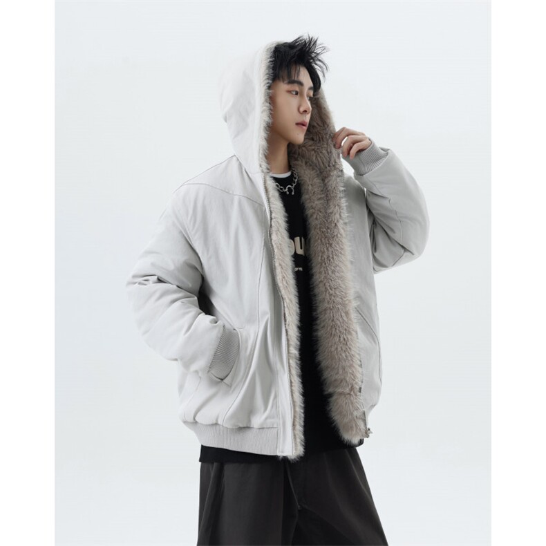 解构座山雕连帽棉服男女宽松解构毛高级毛领棉衣外套2317P118,男装棉衣,星座506-1
