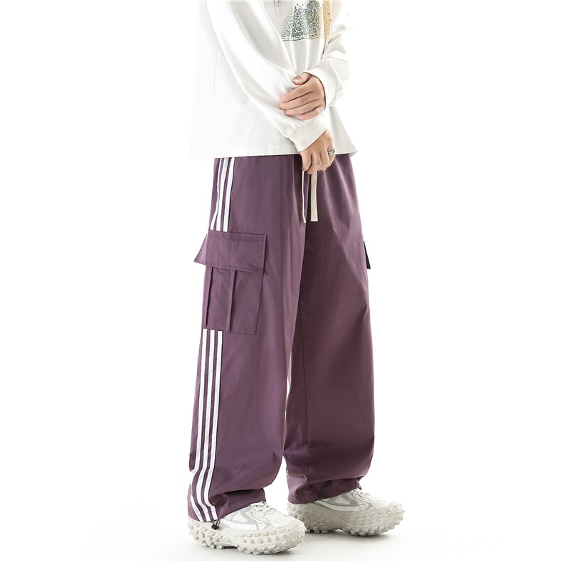 校服裤子条纹直筒宽松速干冲锋工装裤KZ10-P55,男装休闲裤,星座310A-4