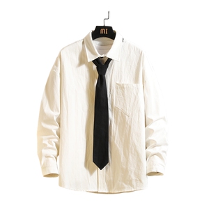 LC42008-P45 痞帅领带长袖衬衫男士大码dk制服男jk衬衣男图片