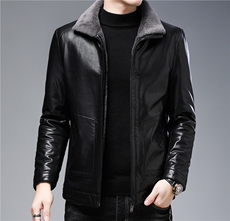 新款休闲皮羽绒服男中青年商务休闲男式爸爸装ZS887-P290，男装羽绒服，电商B212（原钱塘6029）