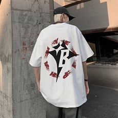 B239-1177-P28字母抽象印花体恤夏季高克重落肩袖短袖T恤美式，男装T恤，星座514-2(原B239)