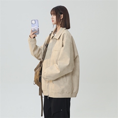 PU皮工装翻领夹克2025秋季痞帅潮流二开外套XZ301b-2-JK2591P75，男装夹克，星座301B-2（原A443-1）