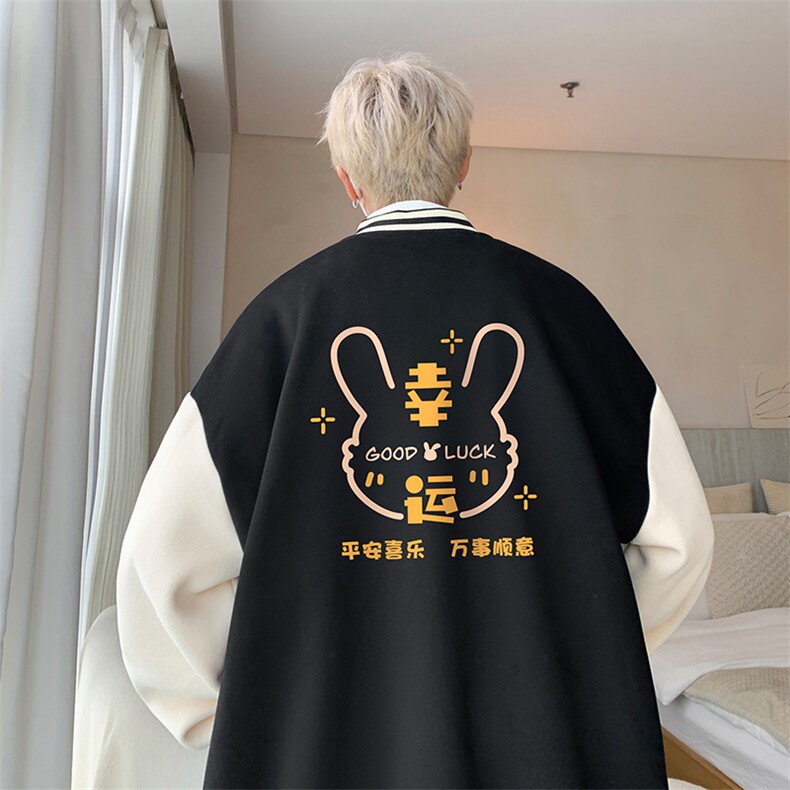 摇粒绒棒球服男大码开衫卫衣男夹克 BF86297-P65图片
