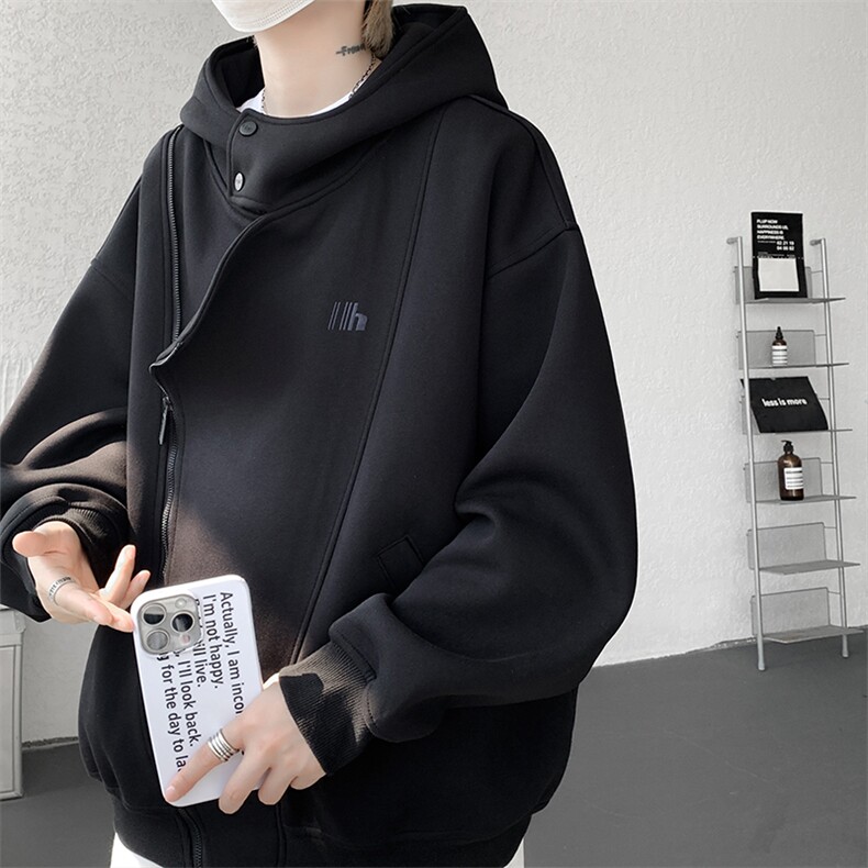 400克高克重双拉链开衫空气层连帽卫衣外套男女秋季上衣WY29P88，女装短外套，电商D206-1