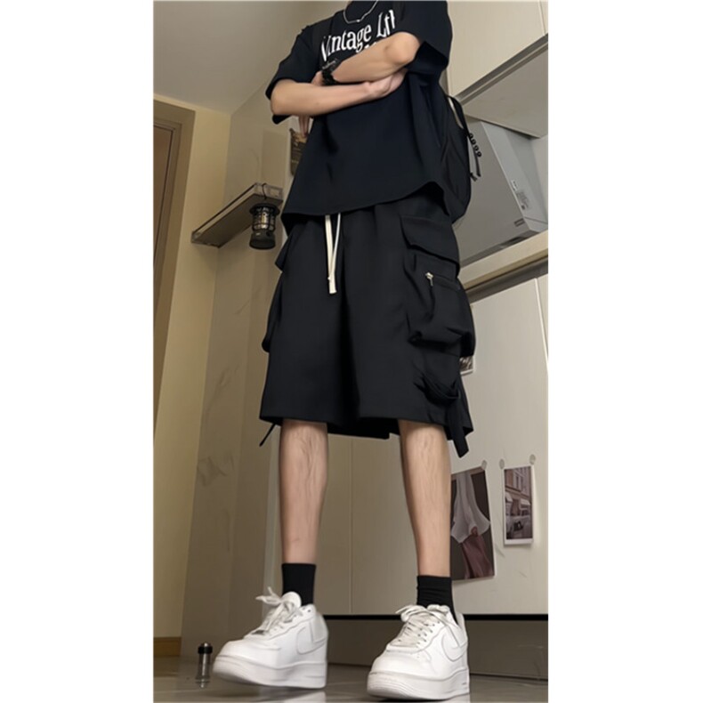 夏季百搭冲锋裤休闲裤男高街工装短裤五分裤DK615-P40,男装牛仔裤,电商D202