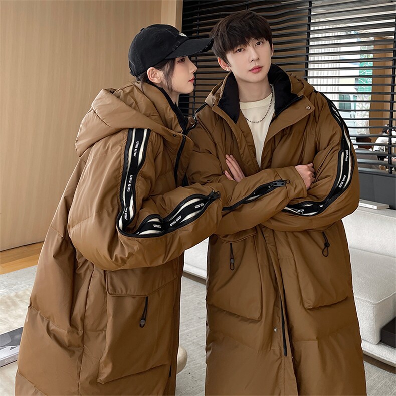 羽绒服男冬季新款港风宽松长款连帽白鸭绒外套YR929-P205(控价258，男装羽绒服，星座214-3