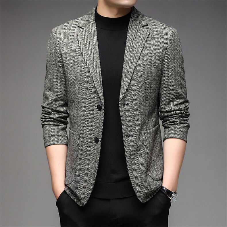 秋季新款西装男西服简约外套西服商务休闲小西装单西图片
