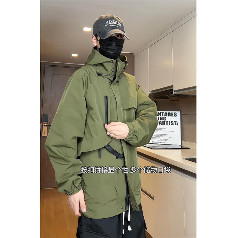 现货5W件冬季三防美式boxy解构连帽雪山冲锋衣棉衣男女棉服厚外套,男装夹克,电商A443
