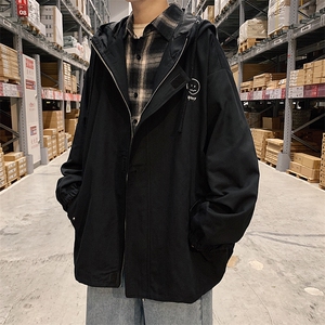 JK41072-P85纯棉连帽夹克男士大码工装夹克男外套男图片