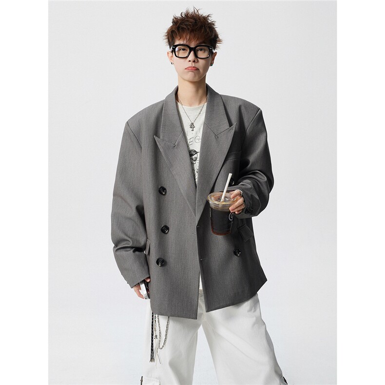 双排扣大码M-5XL西服男成分 96%聚酯纤维4%氨纶XF78127P85控128图片