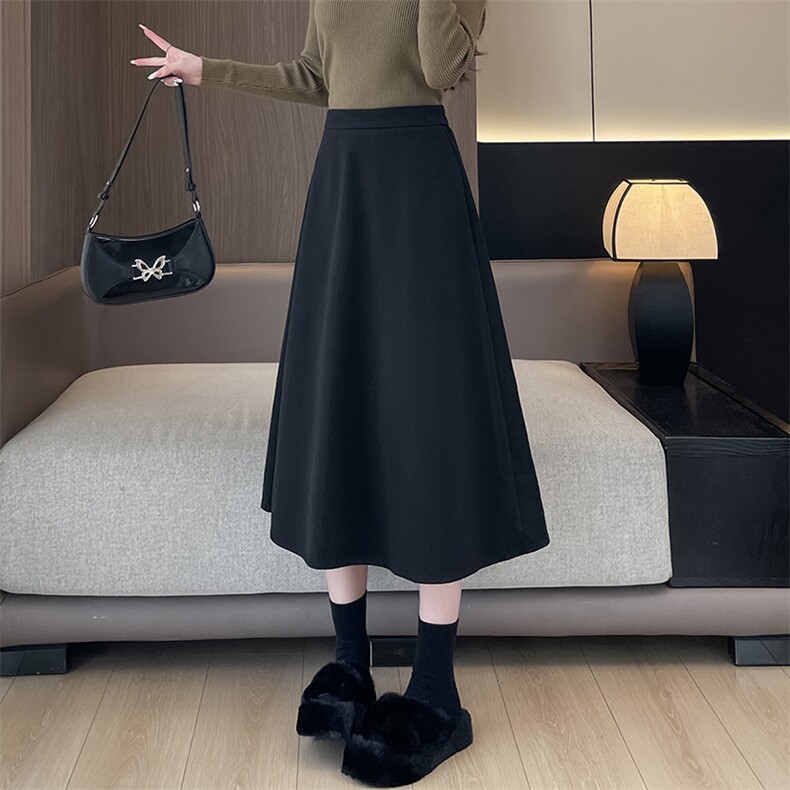 a字半身裙女秋季2025新款气质百褶裙高腰长裙显瘦垂感裙子,女装半身裙,云美莎专业女裤-全店现货