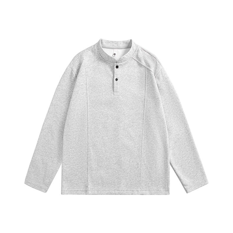 支持账期现货入仓5w件280克重磅长袖亨利领T恤衫A3625特p25,男装T恤,四季星座1118-1