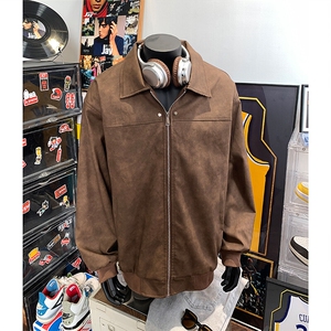 自拍图现货抖音可送样衣PU皮衣聚酯纤维YK86027-P65