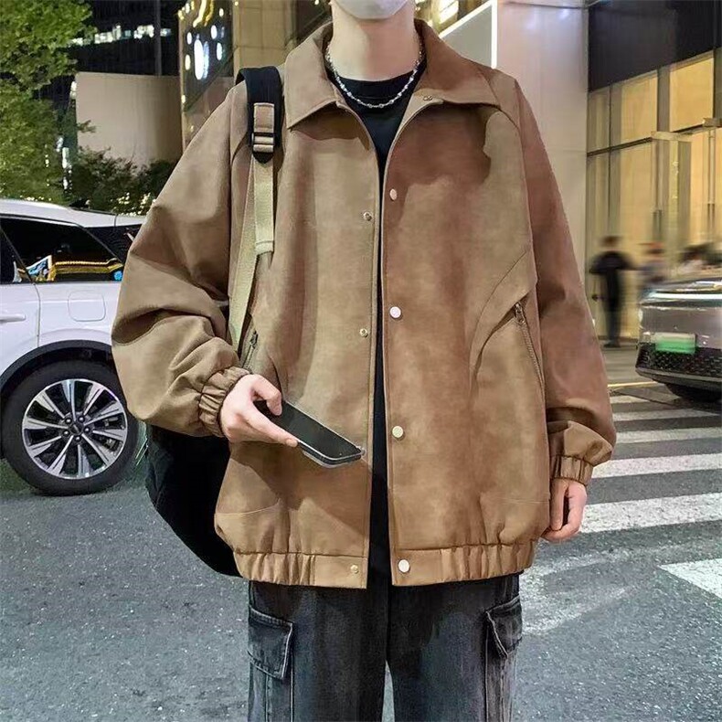 有货翻领皮衣外套男春秋季潮流夹克帅气休闲褂子上衣潮牌外衣,男装夹克,星座613