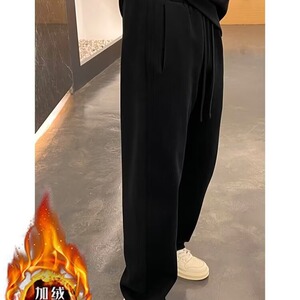 秋冬季加绒加厚休闲裤春装宽松直筒长裤男女宽松阔腿卫裤 KY189图片