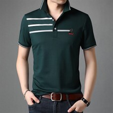 短袖T恤男纯色翻领Polo2023夏季新品中青年衫宽松潮流男士含棉质，男装T恤，电商B212（原钱塘6029）