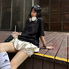万针全刺绣工艺抖音得物高品质260克重磅纯棉双纱美式高街短袖T恤，男装T恤，电商A486-1