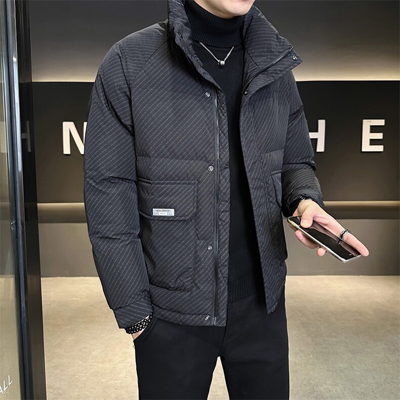 轻薄羽绒服男冬季2024新款条纹立领男装外套A313-7535-P175,男装羽绒服,电商A313