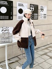 皮毛一体休闲外套，其它，莲佳妮