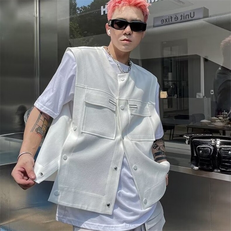 潮流青春流行西装领原宿秋季男新款马甲文艺纯色时尚简约标准潮,男装背心/马甲,星座506A