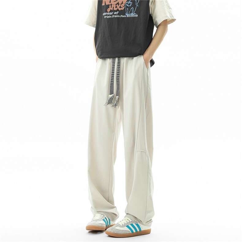 冰丝褶皱弯刀休闲裤K064无影墙92%聚酯纤维8%氨纶(S-2XL)TP25,男装休闲裤,电商A088