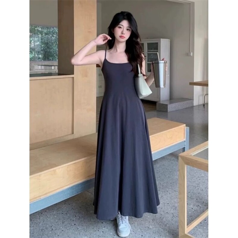 春夏季新款吊带背心连衣裙大码胖mm宽松外穿内搭百搭打底过膝长裙，男装背心/马甲，星座506A