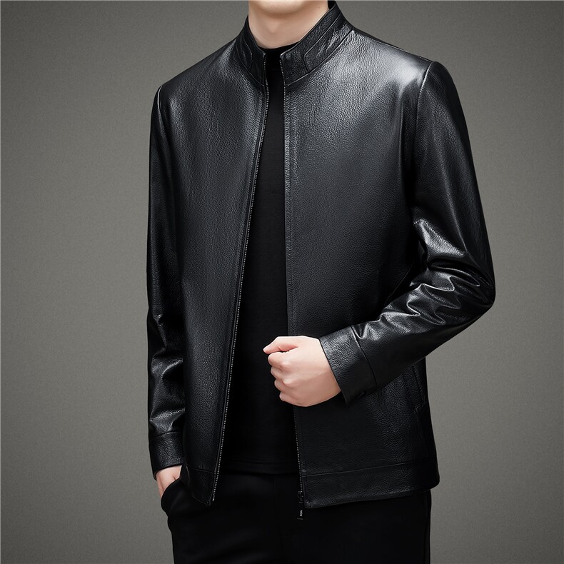 BAMJ-2316钱塘2020-2中年男士秋季商务休闲皮衣夹克外套P560,男装皮衣,钱塘207-2