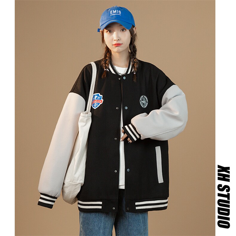 2022春季新款中性蒙马特棒球服呢料贴标外套夹克男J6822-P85图片