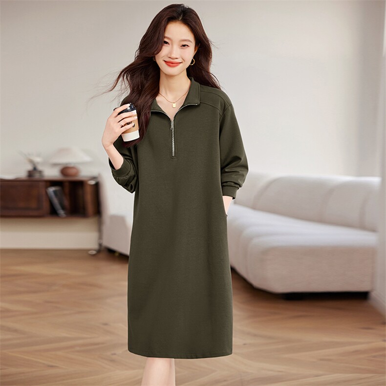 大码女装连衣裙2025春秋新款中年妈妈宽松休闲遮肚子显瘦卫衣裙子，女装连衣裙，希欧阁