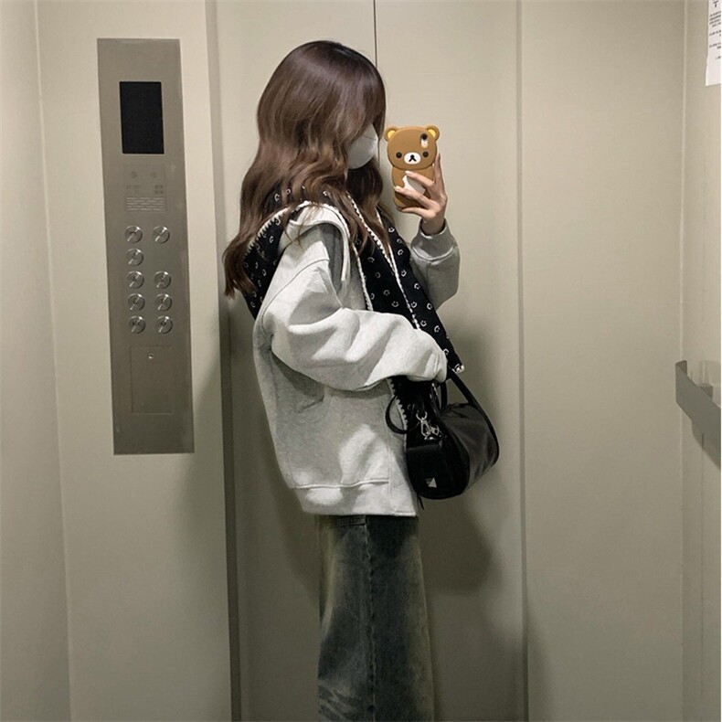 抖音得物品质26春装美式重磅结构斜拉链高领连帽卫衣开衫外套W61,女装短外套,电商A486