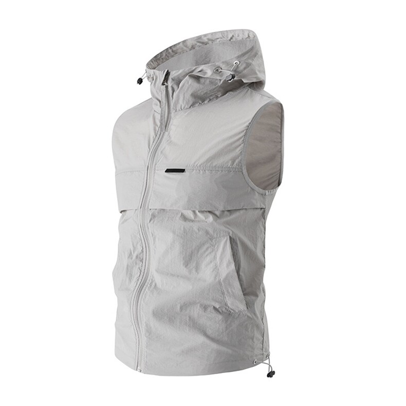 连帽马甲潮流登山跑步防晒衣无袖褂子FS518-P35拼夕夕不要用此图，男装防晒衣，星座1403A