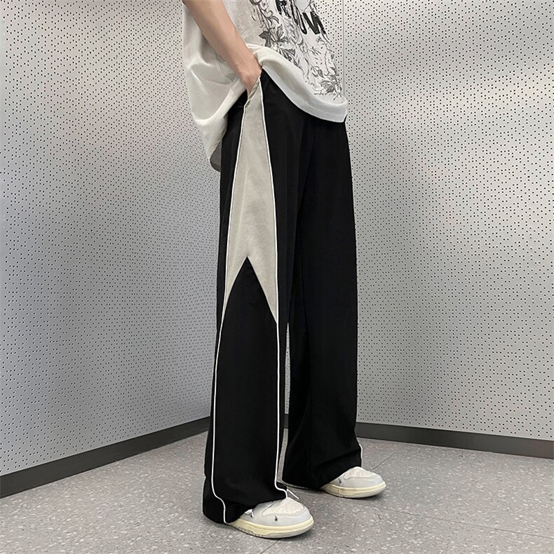 K62-P36夏季宽松设计感抽绳直筒运动休闲裤,男装休闲裤,星座1501-1