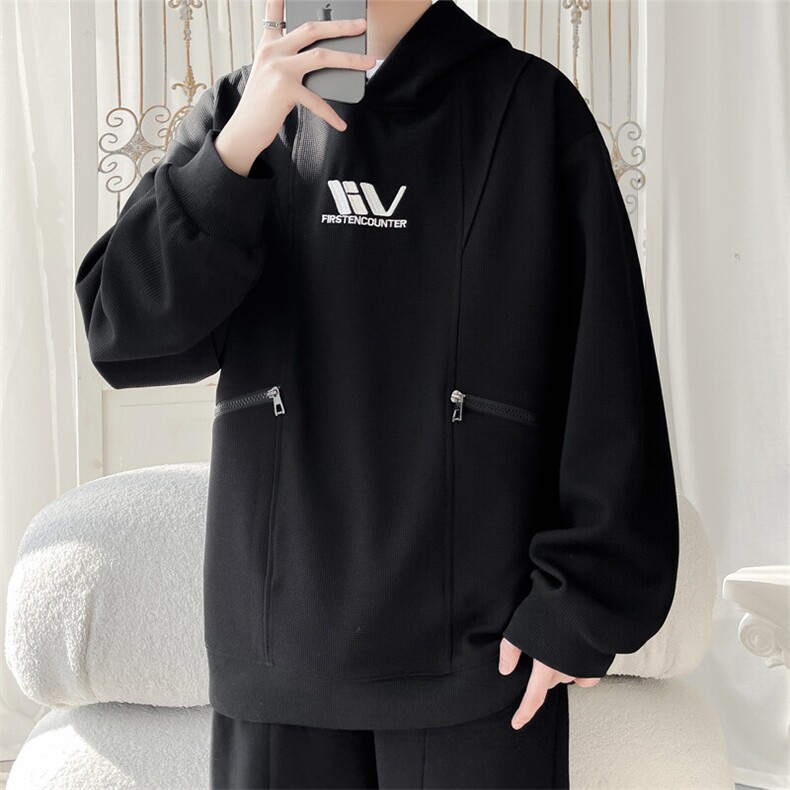 2025春季新款旋律风车大码美式高街连帽卫衣M-5XHW25140-P60，男装卫衣，电商A022