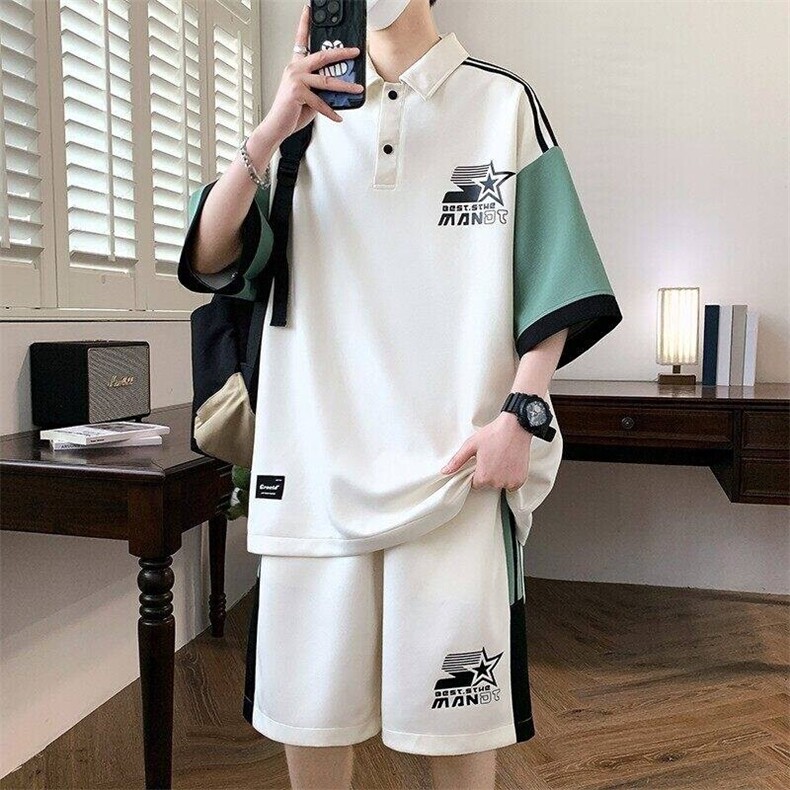 TZ24362-特P55夏时尚T恤短裤套装男两件套,男装T恤,电商D310B