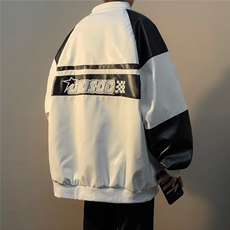 新款美式嘻哈赛车服机车夹克情侣时尚防风骑行外套W9208P80，男装夹克，星座1116-2