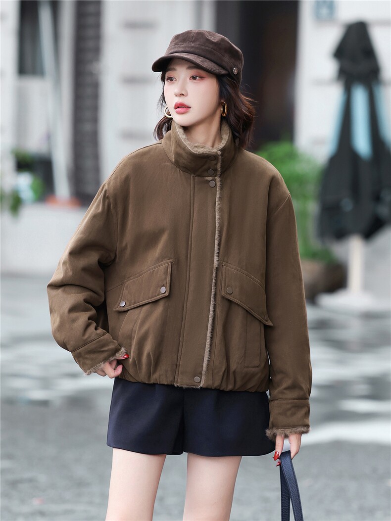 休闲时尚高端气质加绒加厚棉衣棉服2025年新款,女装棉衣/棉服,玛其路